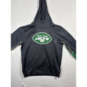 New York Jets Logo Hoodie Size L Dark Gray With Kangaroo Pocket